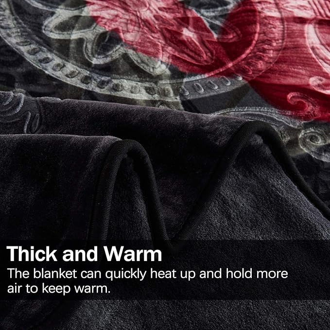 JML Fleece Blanket King Size, Heavy Korean Mink, 85 X 95 Inches, 9 Lbs, Soft and Warm, Thick Raschel Printed Mink for Autumn, Winter, Bed, Home, Gifts, Grey Flower