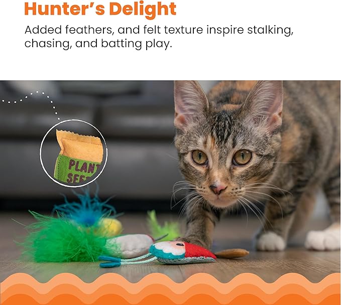 Catstages Garden Fur-Ends Plush Catnip Cat Toys - 6 Pack