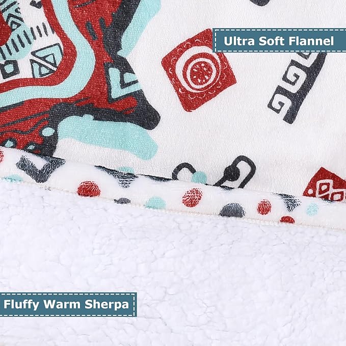 THREE POODLE Wearable Blanket Hoodie for Women, Oversized Sherpa Sweatshirt Blanket for Adults Men, Warm Cozy Bohemia Hooded Blanket, Gifts for Mom Girlfriend Sister