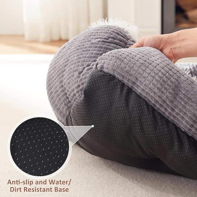 MIXJOY Dog Beds for Small Dogs, Rectangle Cave Hooded Blanket Puppy Bed, Luxury Orthopedic Cat Beds for Indoor Cats, Warmth and Machine Washable (20 inches, Grey)