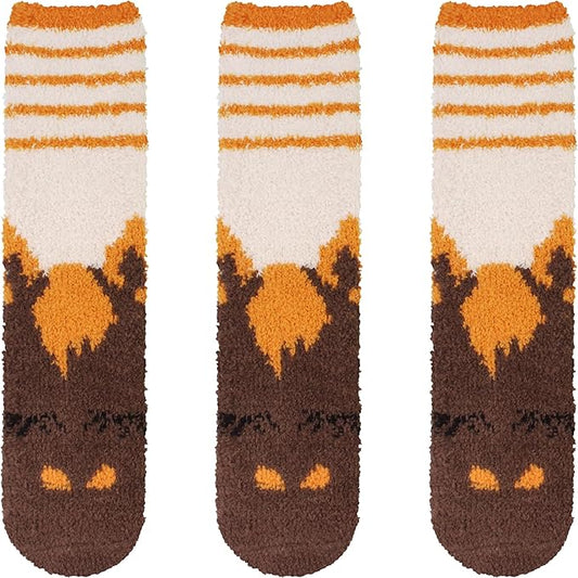 BambooMN Women's Super Soft Warm Microfiber Fuzzy Cozy Animal Socks or Christmas Winter Animal Socks, Value Pack