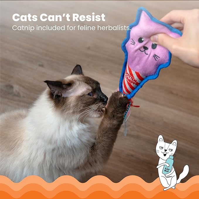Catstages Kitt'n Candy Kicker Pink Interactive Catnip Cat Toy