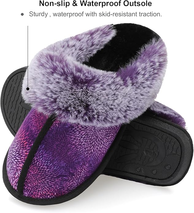 Besroad Winter Fuzzy House Slippers Sandals Plush Faux Fur Fluffy Flats Slippers Warm Slide Shoes for Women