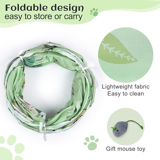 Cat Tunnel, S-Shape Cat Tunnels for Indoor Cats Foldable Cat Toys Cute Cat Tube with Mouse Toy Pet Cat Stuff