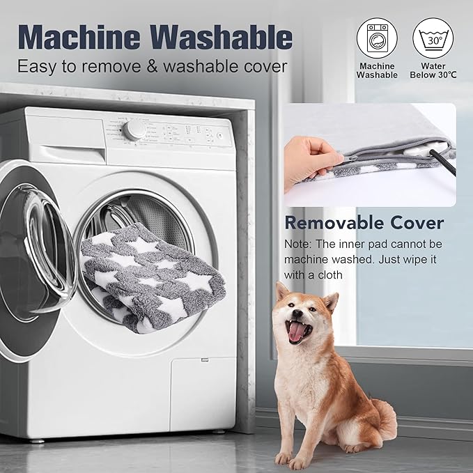 Cat Heating Pad, Waterproof Pet Heating Pad for Cat Dog Outdoor, 11 Adjustable Temperature Cat Warming Bed Mat with Timer, Indoor Heated Cat Bed with Chew Resistant Cord (M: 28'' L X 18'' W)