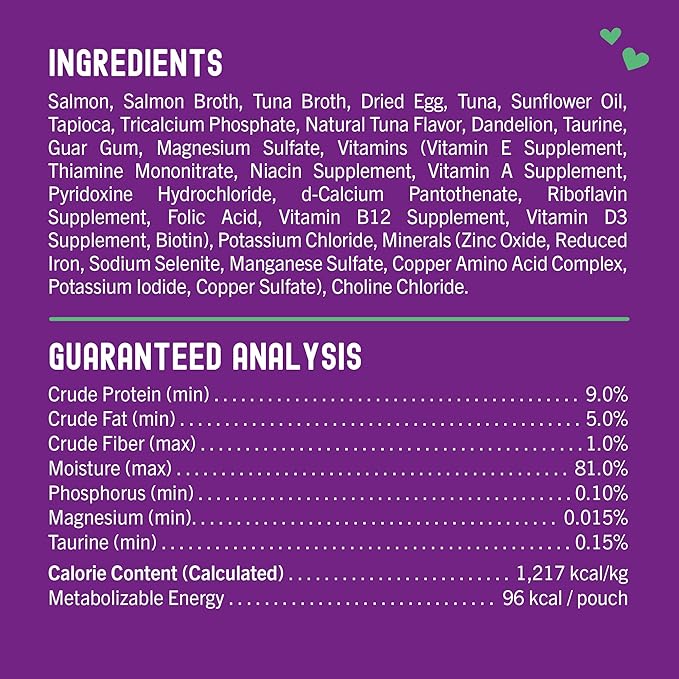 Stella & Chewy’s Carnivore Cravings Morsels & Gravy Salmon & Tuna Recipe Wet Cat Food Pouches – (2.8 Ounce Pouch, Case of 12)