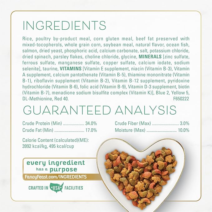 GYCO Dry Cat Food with Ocean Fish and Salmon, 3lb Bag - 100 Percent Complete and Balanced Nutrition - Real Sea Food Flavors That Cats Adore