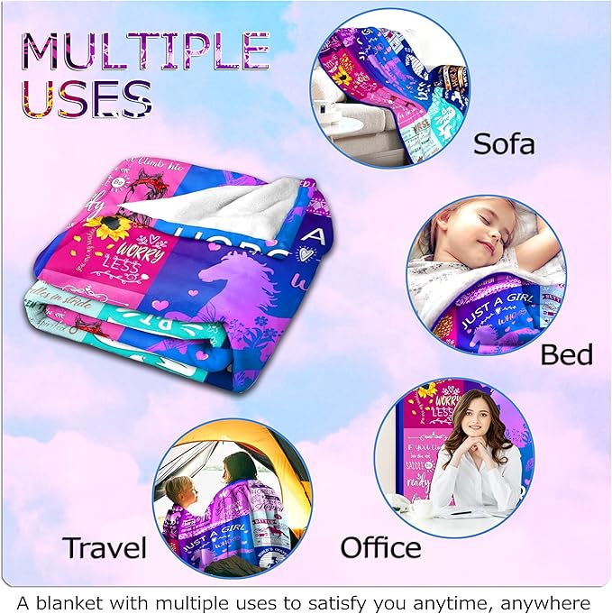 Horse Blanket Ultra Soft Flannel Throw Blanket Lightweight Cozy Plush Blanket for Horse Gifts for Horset Lovers 80"X60"