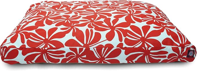 Red Plantation Extra Large Rectangle Indoor Outdoor Pet Dog Bed With Removable Washable Cover By Majestic Pet Products
