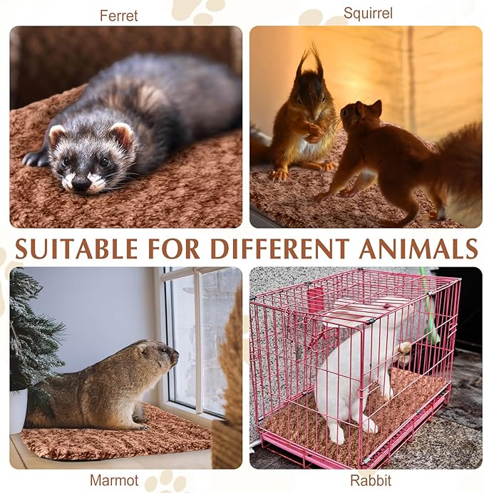 4 Pack Self Warming Cat Pads Self Heating Cat Mat Thermal Pads for Small Dogs Washable Pet Kennel Pad Crate Bed Mat with Removable Covers for Indoor Outdoor Pet(Brown,16 x 20 Inch)