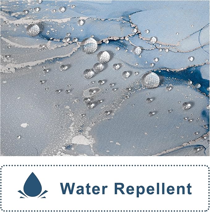 AWERT Blue Marble Shower Curtain for Bathroom Modern Blue White Marble Ink Shower Curtain with Hooks Washable Bathroom Accessories Bathtub Decor 72x72inch