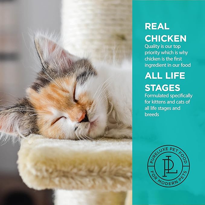 PURELUXE Grain and Gluten Free Cat Food, Kitten Elite Nutrition, Chicken, Chickpeas, and Salmon, for Kittens, Pregnant or Nursing Mothers, All Life Stages, Made in The USA, 3.3lbs