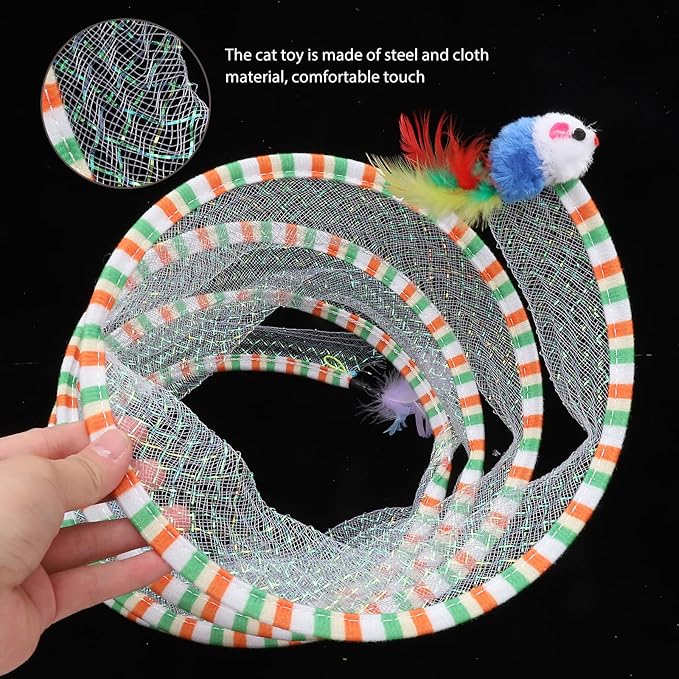 Cat Tunnel Toy with Interactive Kicking Toy for Cats and Kittens Engaging Play Kitten Accessory for Indoor Fun and Activity