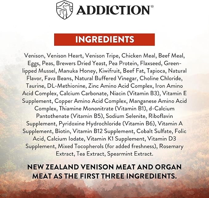 Addiction Wild Islands Forest Meat Dry Cat Food, Premium Venison Recipe with High-Protein & Grain-Free Formula for Primal Cat Nutrition - 10lbs