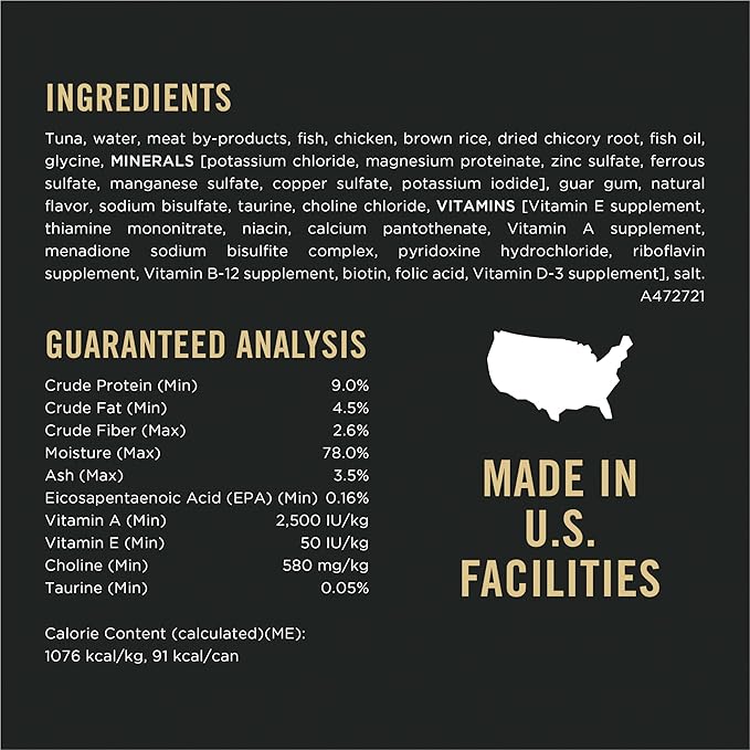 Purina Pro Plan Vital Systems Tuna Entree Wet Cat Food Pate 4-in-1 Brain, Kidney, Digestive and Immune Formula - (Pack of 24) 3 oz. Cans