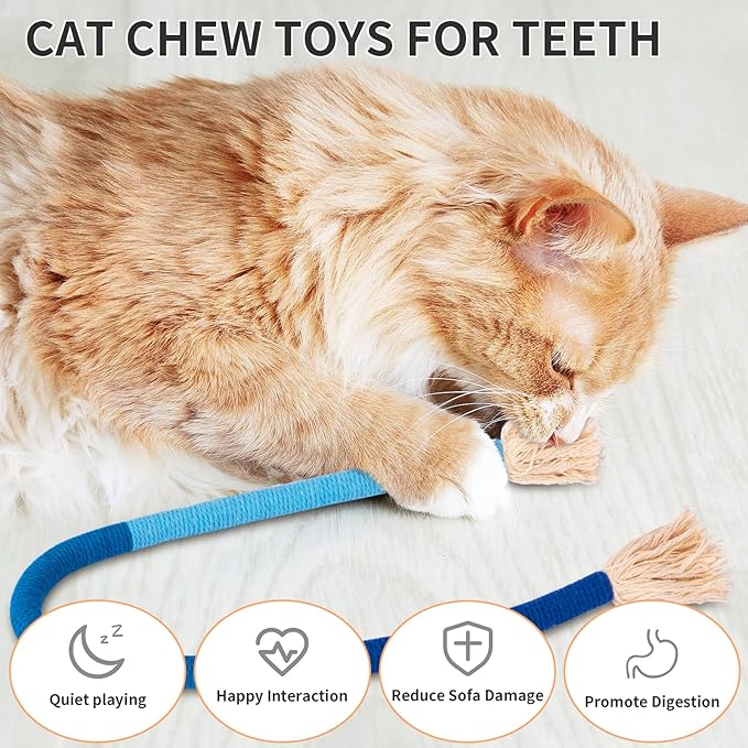 Retro Shaw Cat Toys Chew Rope,3 Pack Catnip Cat Rope Toy for Indoor Kittens,Safe String Cat Teeth Cleaning Toy,Interactive Cat Nip Cat Kicker Toy 23.6 Inches