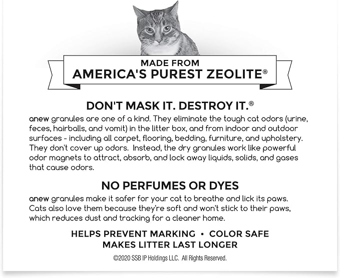 anew All-Purpose Granules 64 oz. (Value Pack) Cat Odor Eliminator for Litter Boxes, Carpets, Floors, Upholstery & More - EPA Safer Choice-Certified