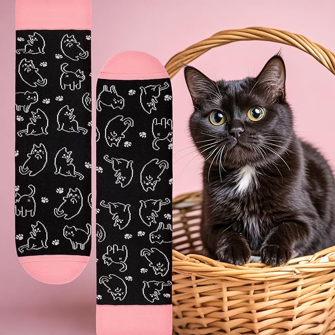 AGRIMONY Funny Cat Dog Socks for Women Teen Girls-Animal Novelty Cute Socks-Mothers Day Cat Dog Mom Gifts Stocking Stuffers
