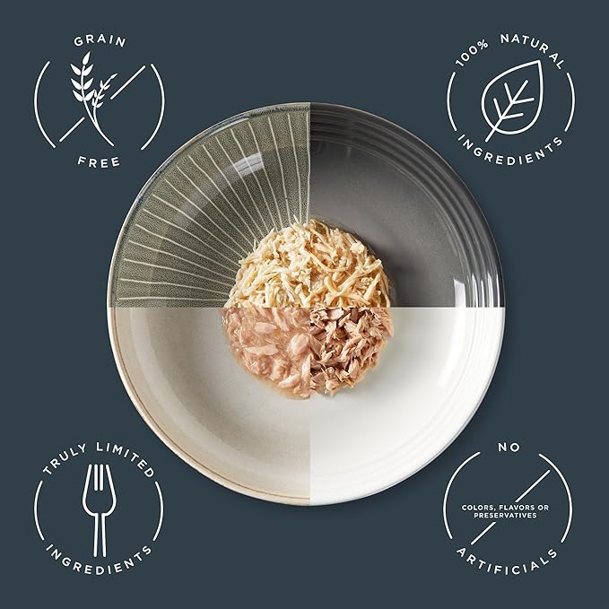 Reveal Natural Wet Cat Food, 12 Count, Grain Free, Limited Ingredient Cat Food Pouches, Tuna with Sea Bream in Broth, 2.47 oz Pouches