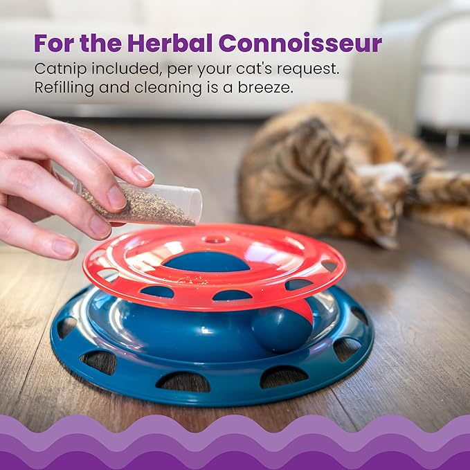 Catstages Catnip Chase Track Red and Blue Interactive Cat Toy, All Breed Sizes