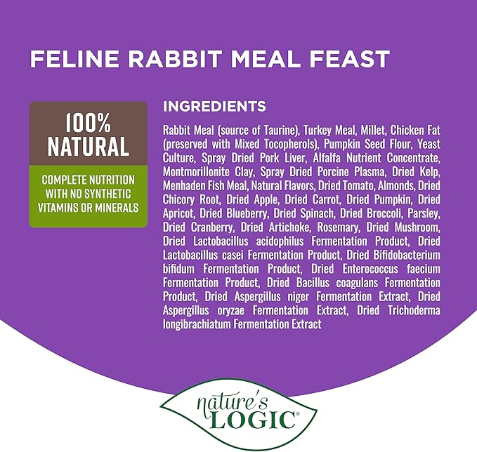 Nature's Logic Feline Rabbit Meal Feast, 15.4lbs
