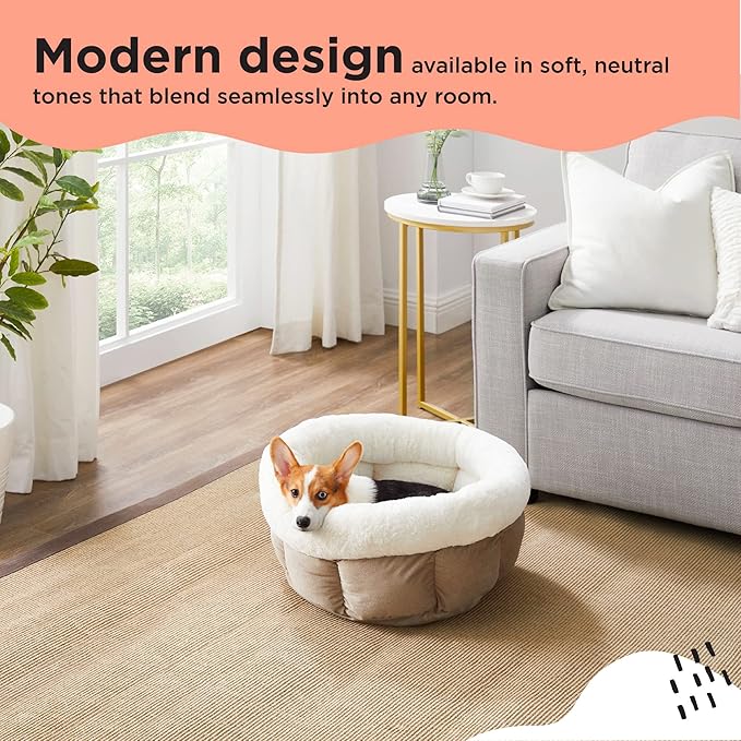 Best Friends by Sheri Cuddle Cup Ilan Cozy Microfiber Cat and Dog Bed in Jumbo Wheat