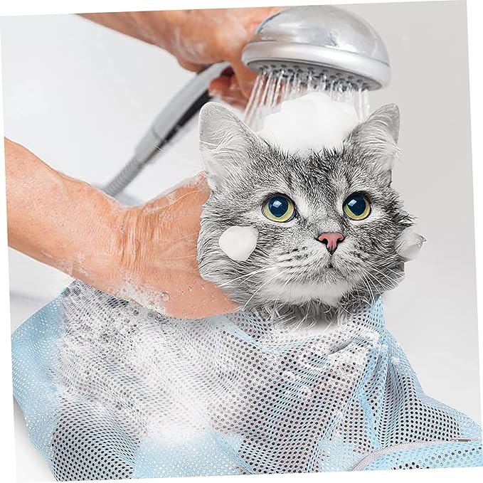 Adjustable Cat Bathing Multifunctional Breathable Cat Washing with Muzzle for Safe Shower and Nail Trimming for Cat Grooming and Care
