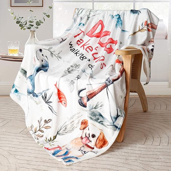 Tupmnbry Dog Throw Blanket Cute Dog Animal Pattern Blanket Super Soft Flannel Fleece Blankets Lightweight Fluffy Plush Bed Blanket for Bedding Sofa and Travel 50"X60"