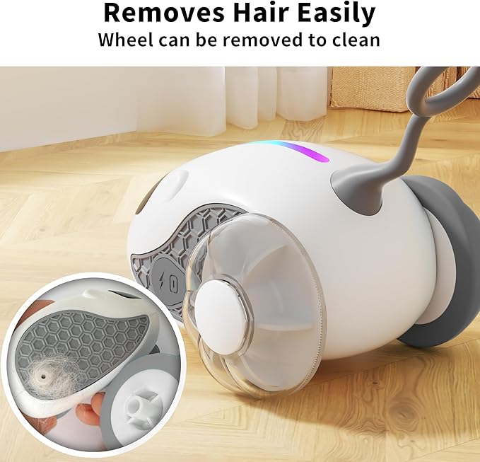 Interactive Cat Toys for Indoor Cats with Upgraded Rechargeable Joystick Remote Control Smart Automatic Moving Cat Toys with 2 Modes Kitten Toys for All Breeds of Bored Cat Exercise-Gray