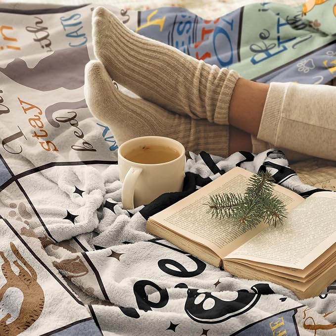 XALAZY Cat Dad Gifts for Men Blanket 50" X 60", Cat Dad Gifts for Dog Lovers& Owners, Best Cat Blanket Throw