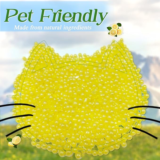 12 Pack Odor Remover Refills Compatible with Whisker OdorTrap Pod, Cat Toilet Odor Eliminates Deodorant for Litter-Robot and Traditional Litter Boxes, Litter Deodorizer (Lemon)