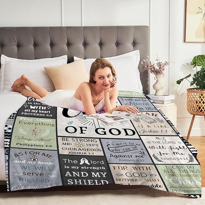 CIUGOIG Christian Gifts for Women & Men - 50"X60" I Am a Child of God Blankets - Inspirational Religious Birthday Catholic Spiritual Gifts Faith Based Gift - Christian Throws
