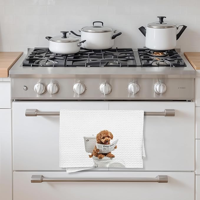 Poodle Hand Towels for Bathroom, Funny Dog Kids Bathroom Decor, Poodle Dog Gifts for Women, 16x24 Inch