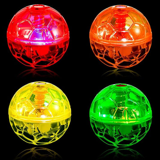Frienda 4 Pieces Ghost Hunting Cat Ball Motion Light Up Cat Balls LED Motion Activated Cat Ball Motion Light Up Cat Dog Interactive Toys Pet Glowing Mini Running Exercise Ball Toys (Classic Color)