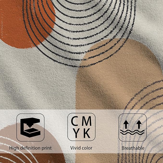 Boho Geometric Sun and Rainbow Kitchen Hand Towel Set of 2,Abstract Bohemian Line Art Bathroom Hand Towel,Soft Absorbent Decorative for Bathroom Kitchen Hotel