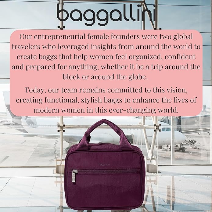 Baggallini Unisex's Hanging Travel Toiletry Kit-Lightweight 6x10 Inch Makeup Bag Toiltery
