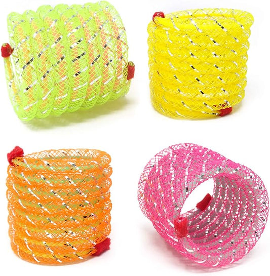 Honbay 4PCS Random Color Cat Spring Toy Stretchable Coil Pet Play Toy