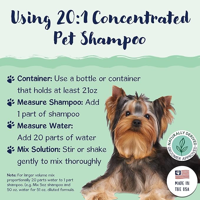 Bobbi Panter Dog Shampoo - Made in USA - All Natural Formula for Itch Relief & Soothing Skins, Concentrated 16:1 for Professional Groomers - Green Apple Scent, 13 Oz (Case of 12)