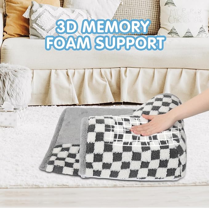 Kitten Tunnel Bed Mat for Indoor Kittens, Perfect Kitten Gift Toy, 3D Memory Foam Cat Tunnel Mat, Detachable & Machine Washable, Non-Slip Base, Black S