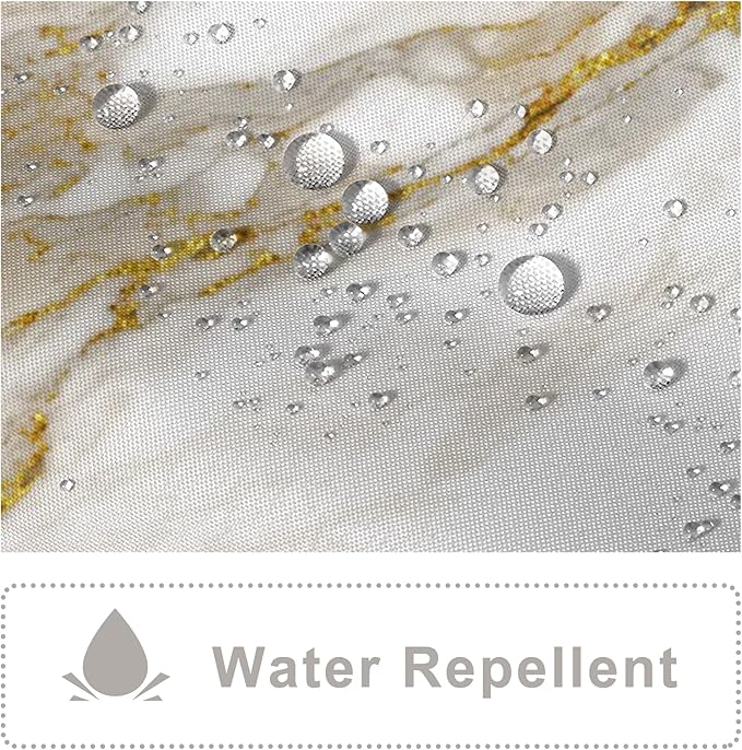 AWERT Abstract Minimalism White and Gold Ink Art Marble Shower Curtain for Bathroom Modern High Definition Printing Waterproof Shower Curtain with Hooks Bathroom Decor 60x72inch