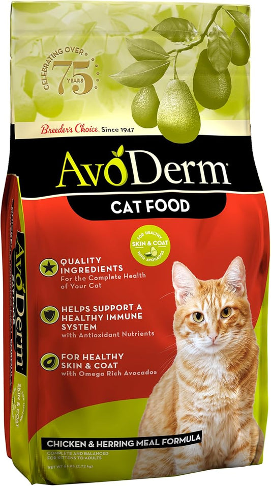 AvoDerm Chicken & Herring Meal Adult Dry Cat Food, 6lb bag