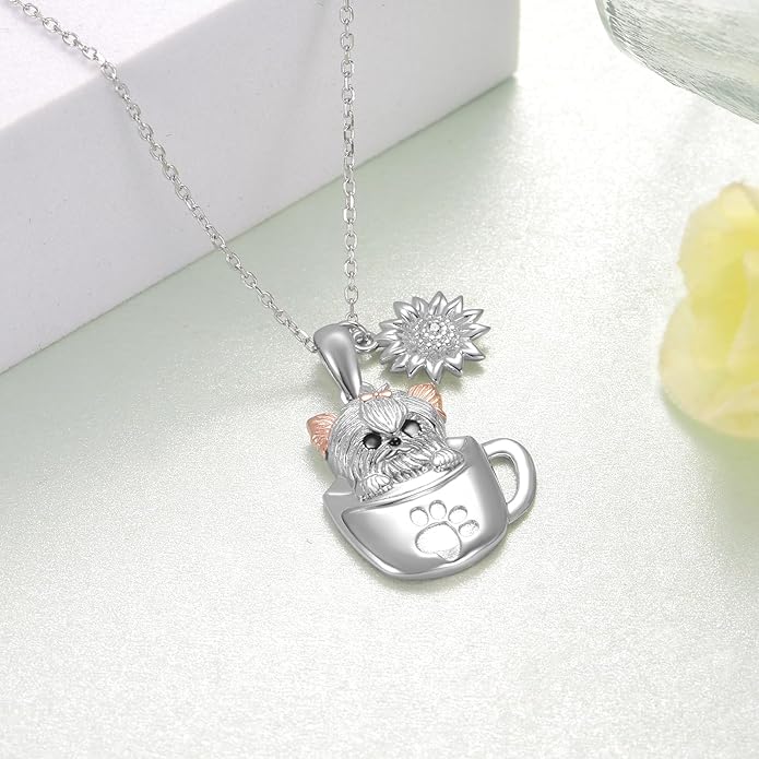 Black Cat/Pug/Boston Terrier/Capybara/Yorkie/Beagle/Maltese/Corgi Necklace 925 Sterling Silver Cute Animal Jewelry for Women