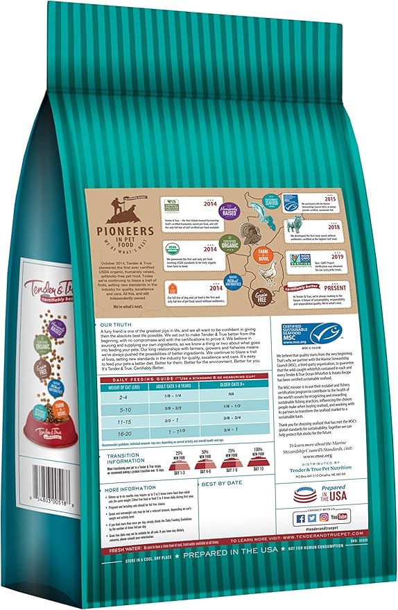 Tender & True Ocean Whitefish & Potato Recipe Cat Food, 7 lb