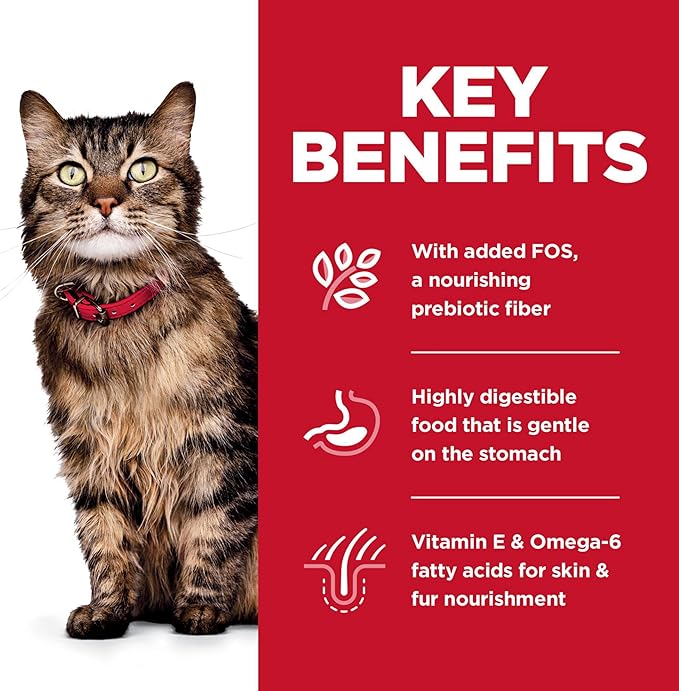 Hill's Science Diet Sensitive Stomach & Skin, Adult 1-6, Stomach & Skin Sensitivity Support, Dry Cat Food, Chicken & Rice, 20 lb Tub