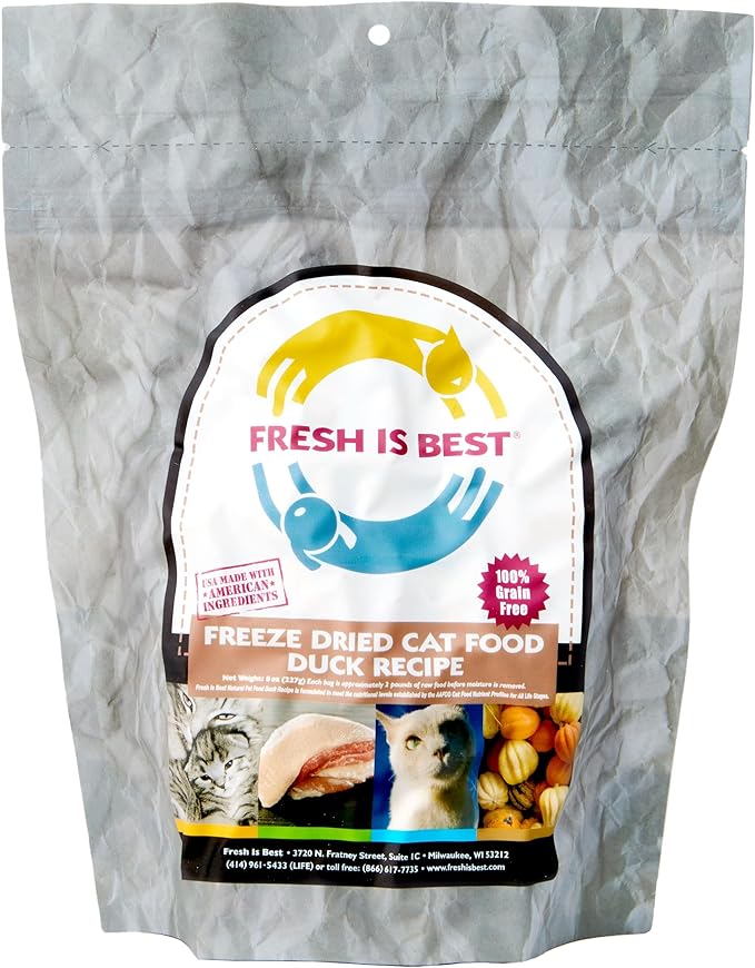 Fresh Is Best - Freeze Dried Raw Cat Food - Duck, 8 Ounces