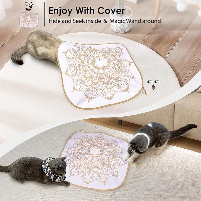 ORSDA Cat Toys for Indoor Cats, 4 in 1 Interactive Cat Toys, Automatic Cat Toy Kitten Toy, Rechargeable Electric Enrichment Toy for Cat Toy for Bored Indoor Adult Cats Hide and Seek, Whack-A-Mole