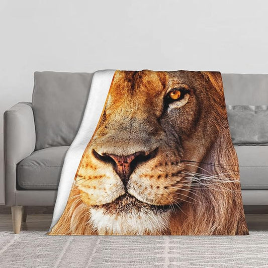 Lion Soft Throw Blanket Flannel Fleece Blankets Warm Cozy Lightweight Fuzzy Blanket for Bed Sofa Couch Home Decor 60"X50"