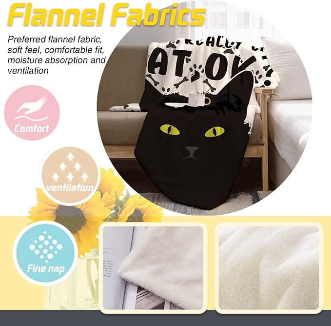Black Cats Throw Blanket Super Soft Cozy Black Cat Blanket for Kid Adult Women Men Best Hallowen for Cat Mom Cat Lovers Cute Pet Cats Blanket for Couch Bed Sofa Dorm Home Decor(40"X30")