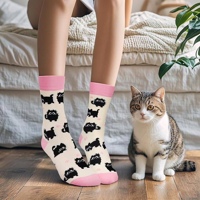 AGRIMONY Funny Cat Dog Socks for Women Teen Girls-Animal Novelty Cute Socks-Mothers Day Cat Dog Mom Gifts Stocking Stuffers