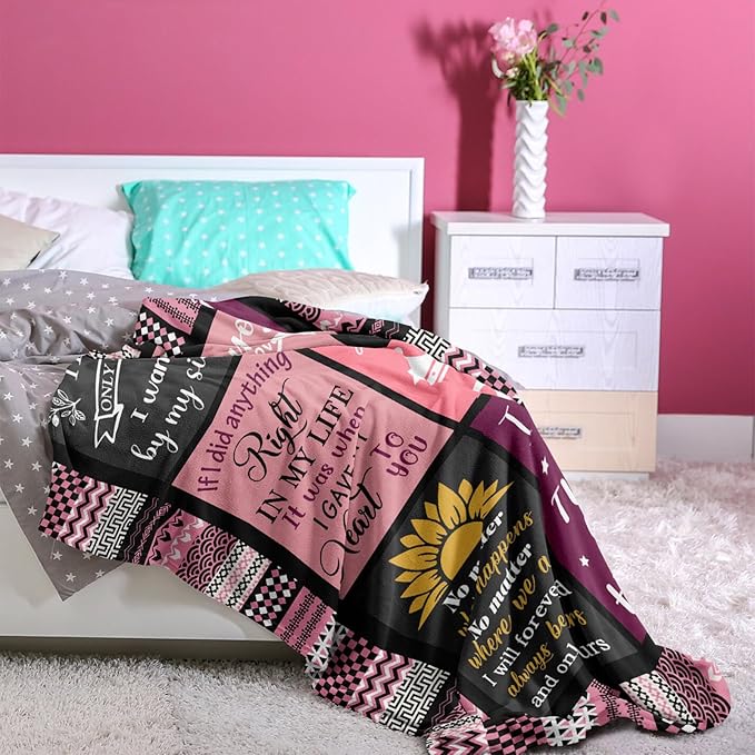 Gifts for Girlfriend Blanket 60"x50", Girlfriend Birthday Gifts for Women, Gift for Girlfriends, Cute Birthday Anniversary Romantic Blanket for Girlfriends